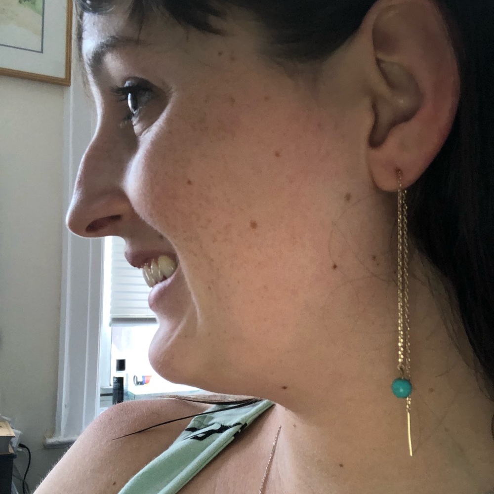 Turquoise chain earrings